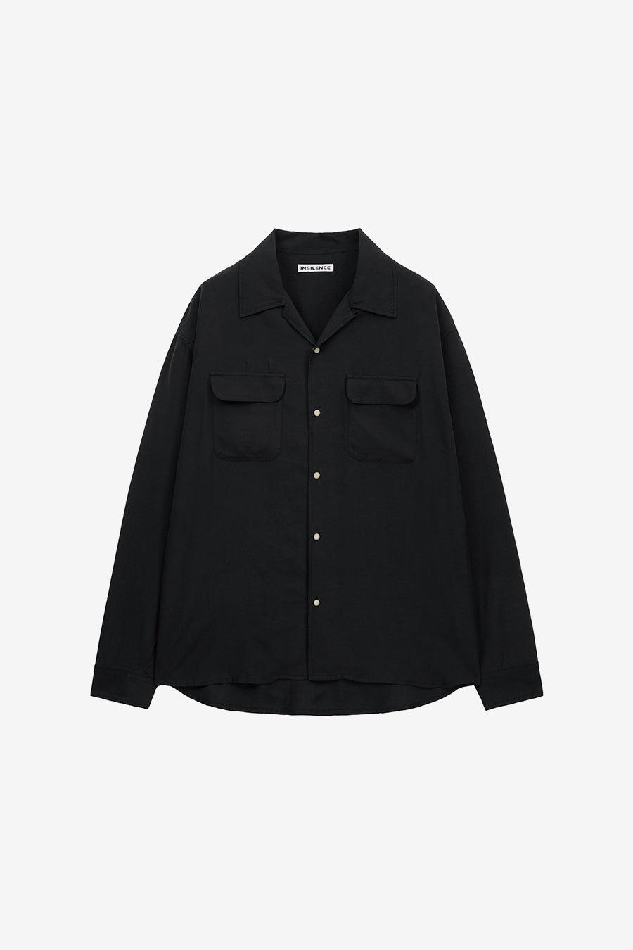 Insilence - Tencel Gabardine Open Collar Shirts (Black) product image 7 | TRAB K-Fashion Australia