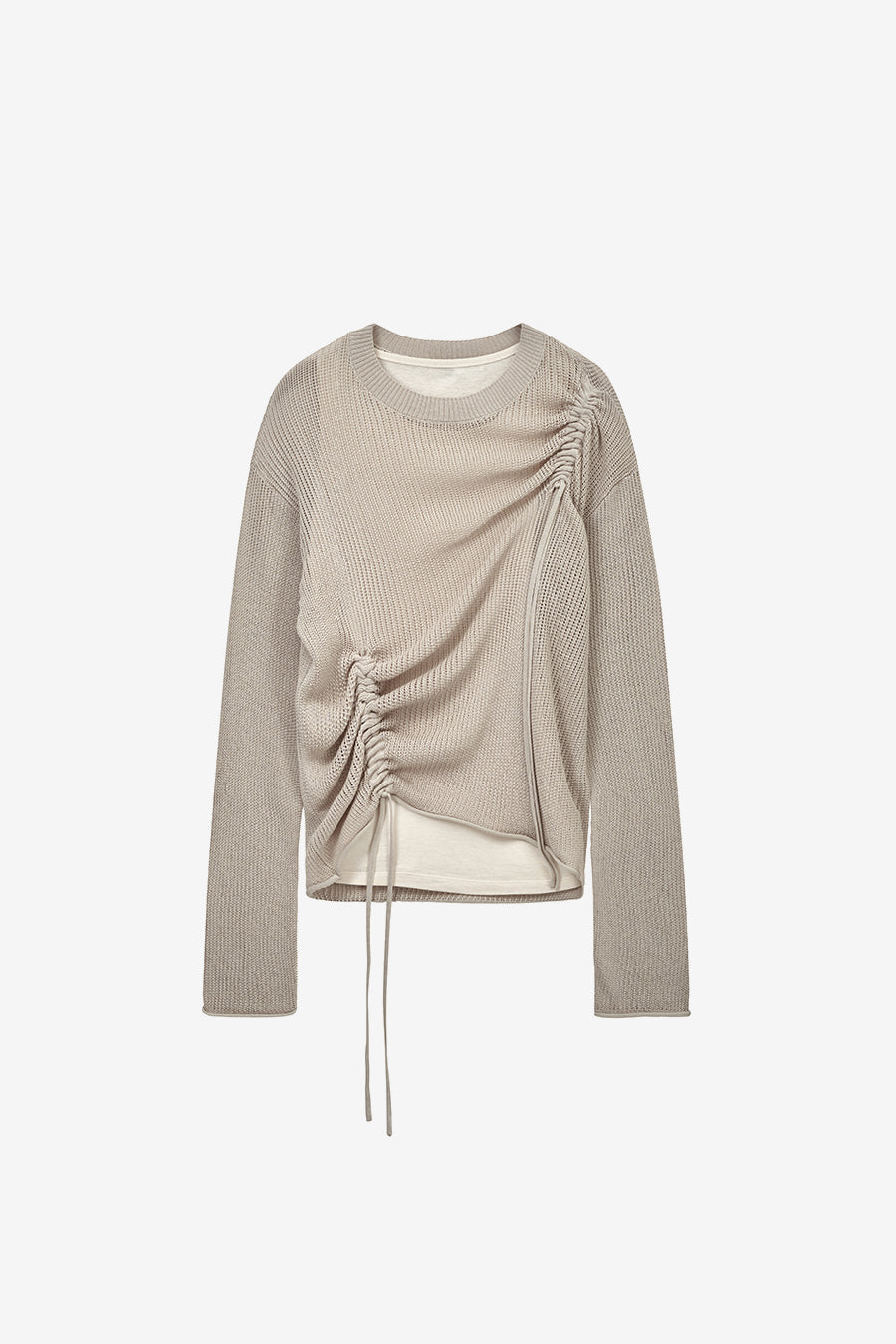 Insilence - Loose Fit Layered Knit (Grey Beige) product image 9 | TRAB K-Fashion Australia