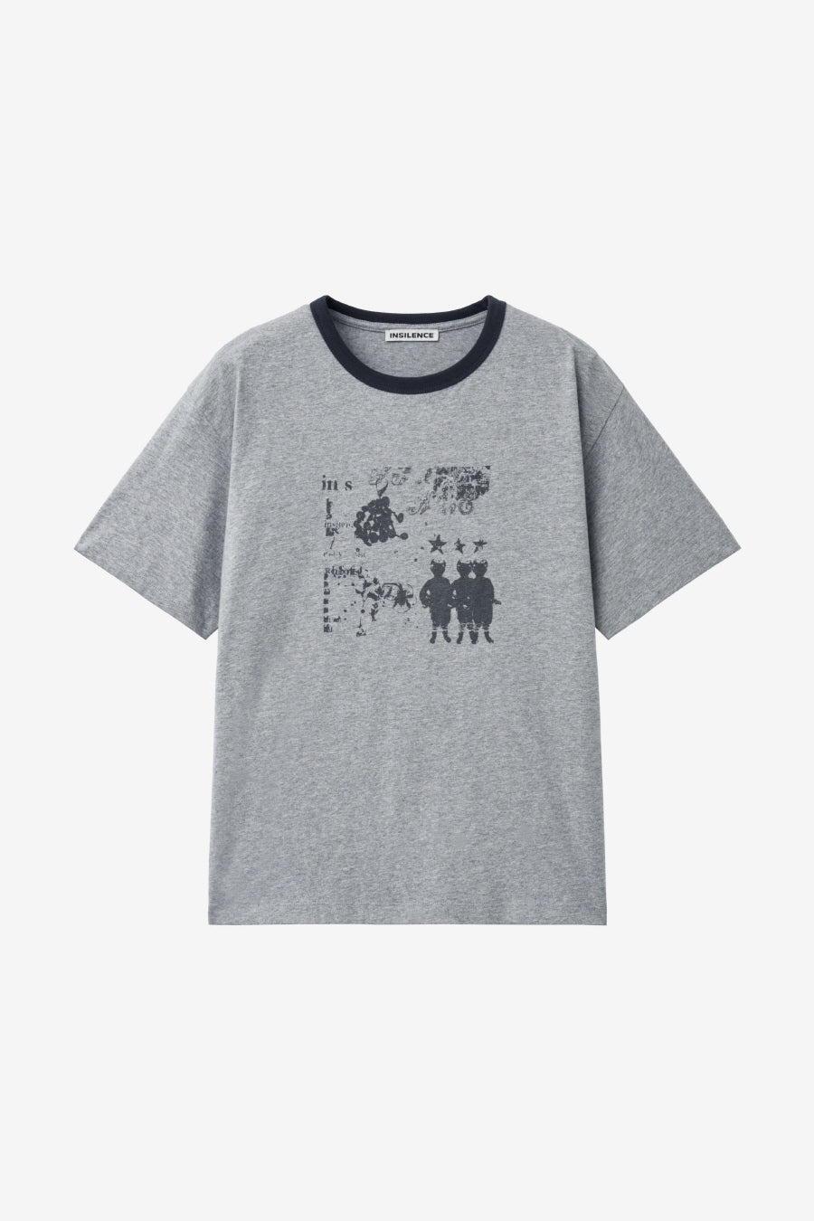 Insilence - Knotted Graphic T-shirt (Melange Grey) product image 7 | TRAB K-Fashion Australia