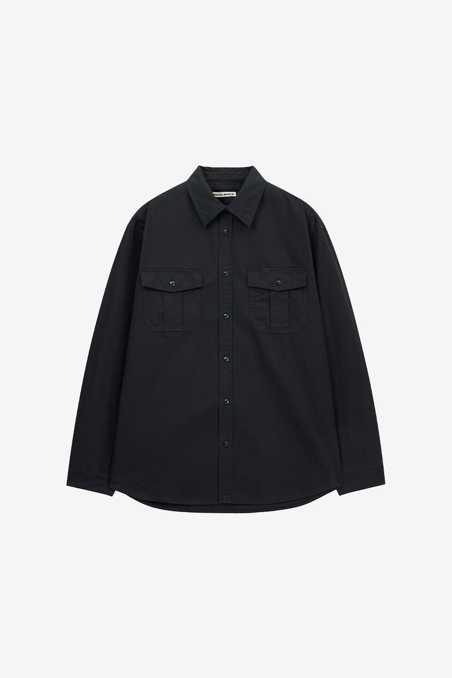 Insilence - Washed Cotton CPO Shirt (Washed Black) product image 7 | TRAB K-Fashion Australia