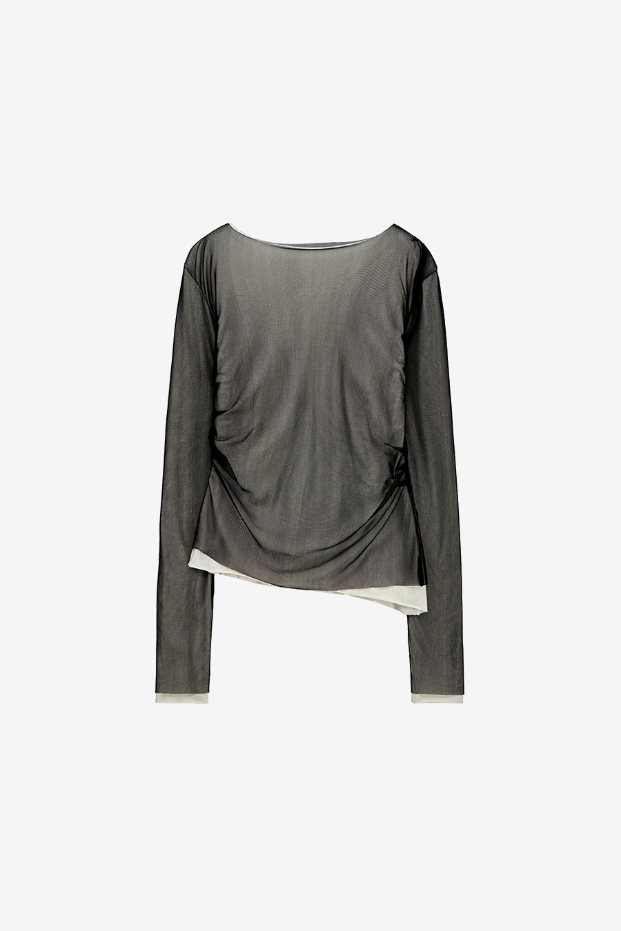 Insilence - Mesh Drape Long Sleeve (Black) product image 7 | TRAB K-Fashion Australia