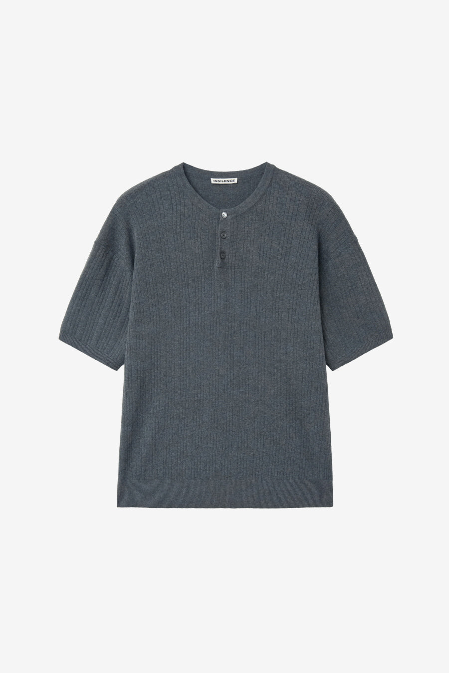 Insilence - Ribbed Henley Neck Half Knit (Grey) product image 7 | TRAB K-Fashion Australia