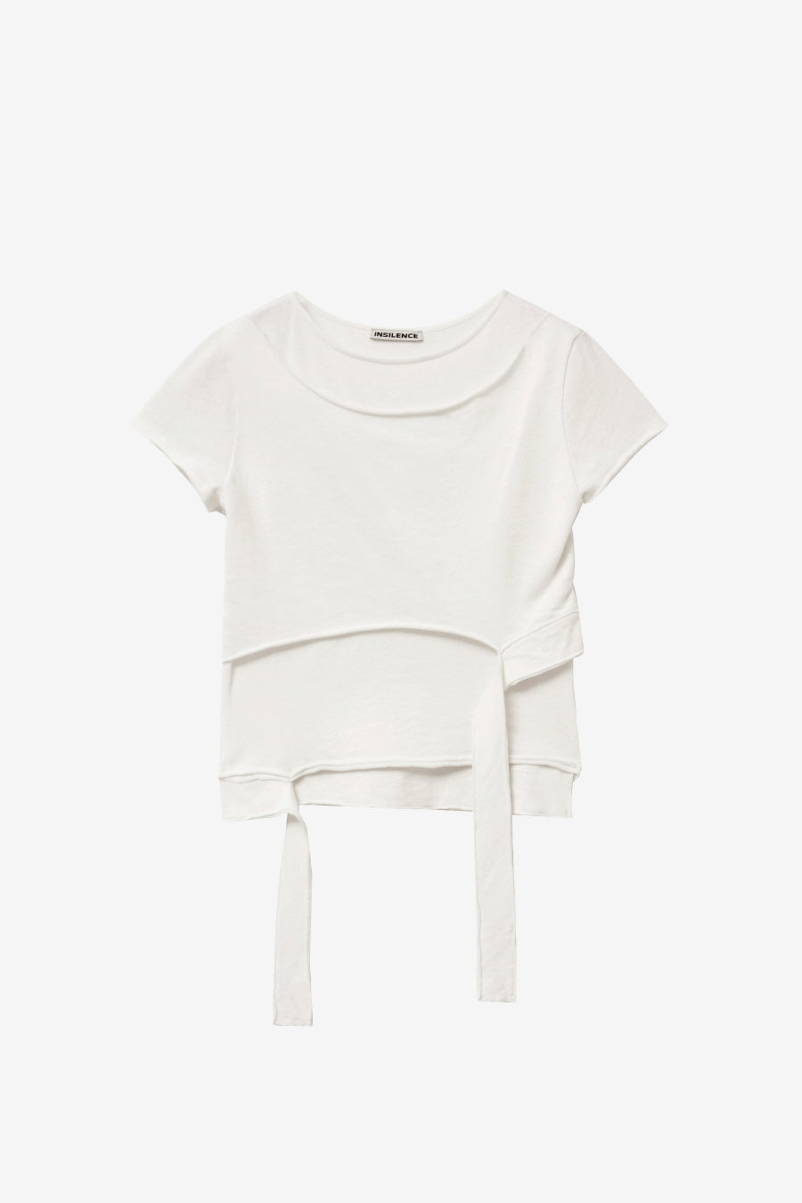 Insilence - Cotton Linen Natural Strap T-Shirt (White) product image 7 | TRAB K-Fashion Australia