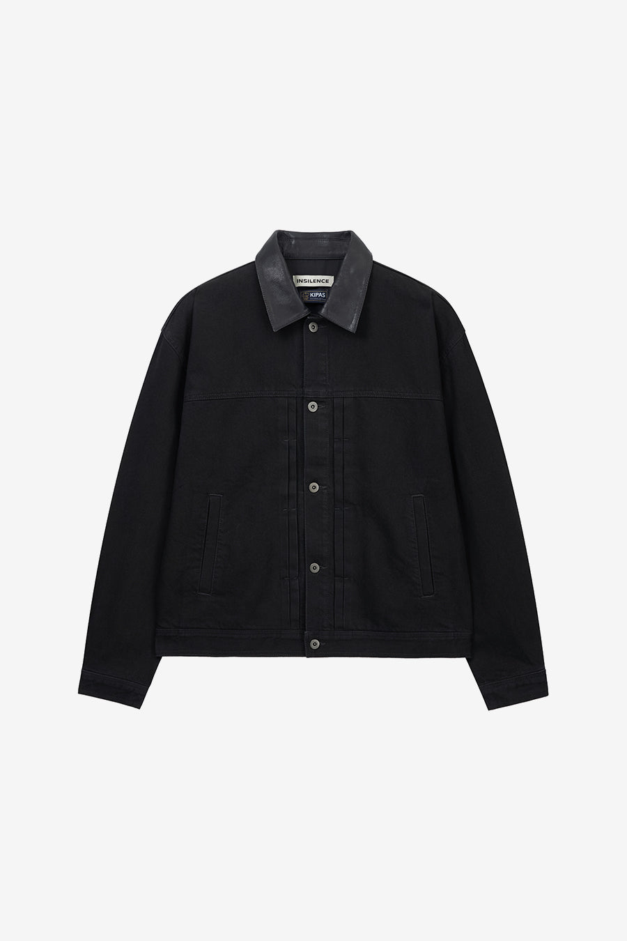 Insilence - Lambskin Collar Denim Jacket (Black) product image 7 | TRAB K-Fashion Australia