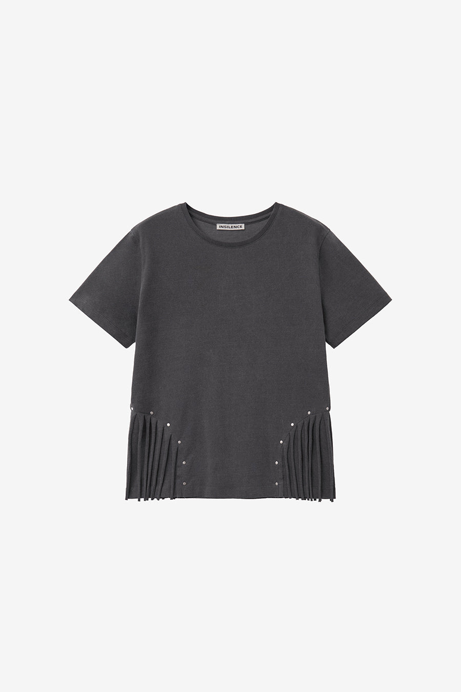 Insilence - Fringe Studded T-shirt (Charcoal) product image 7 | TRAB K-Fashion Australia
