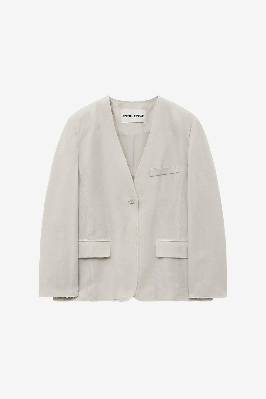 Insilence - Linen Cut off Jacket (Ash Beige) product image 7 | TRAB K-Fashion Australia