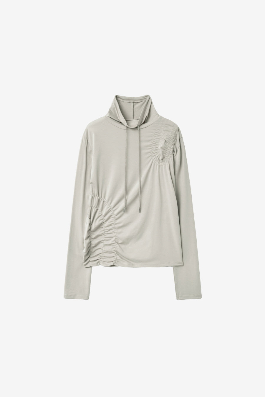 Insilence - Shirred High-Neck Top (Ash Khaki) product image 7 | TRAB K-Fashion Australia