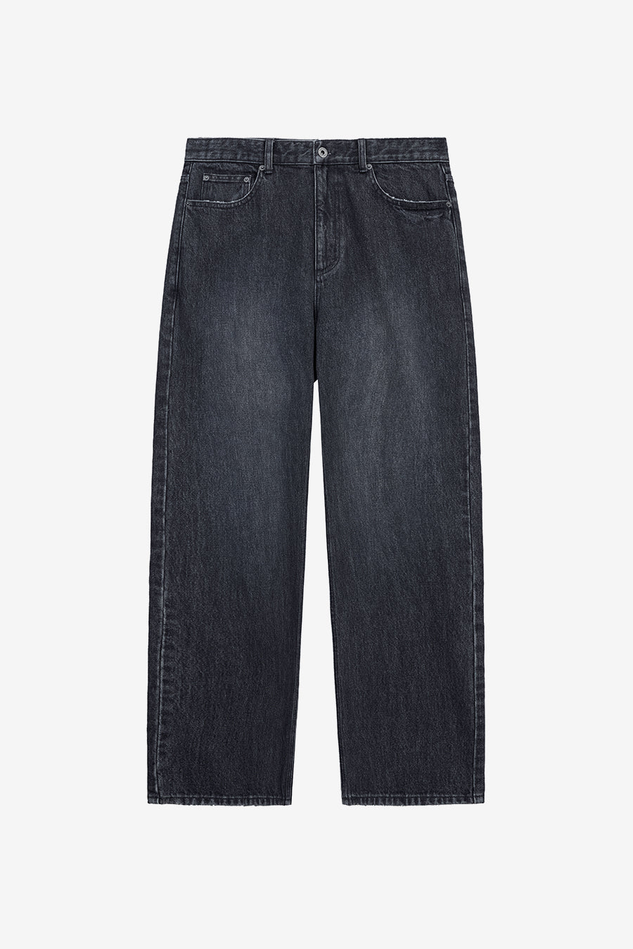 Insilence - Semi-Wide Denim Pants (Dark Grey) product image 7 | TRAB K-Fashion Australia