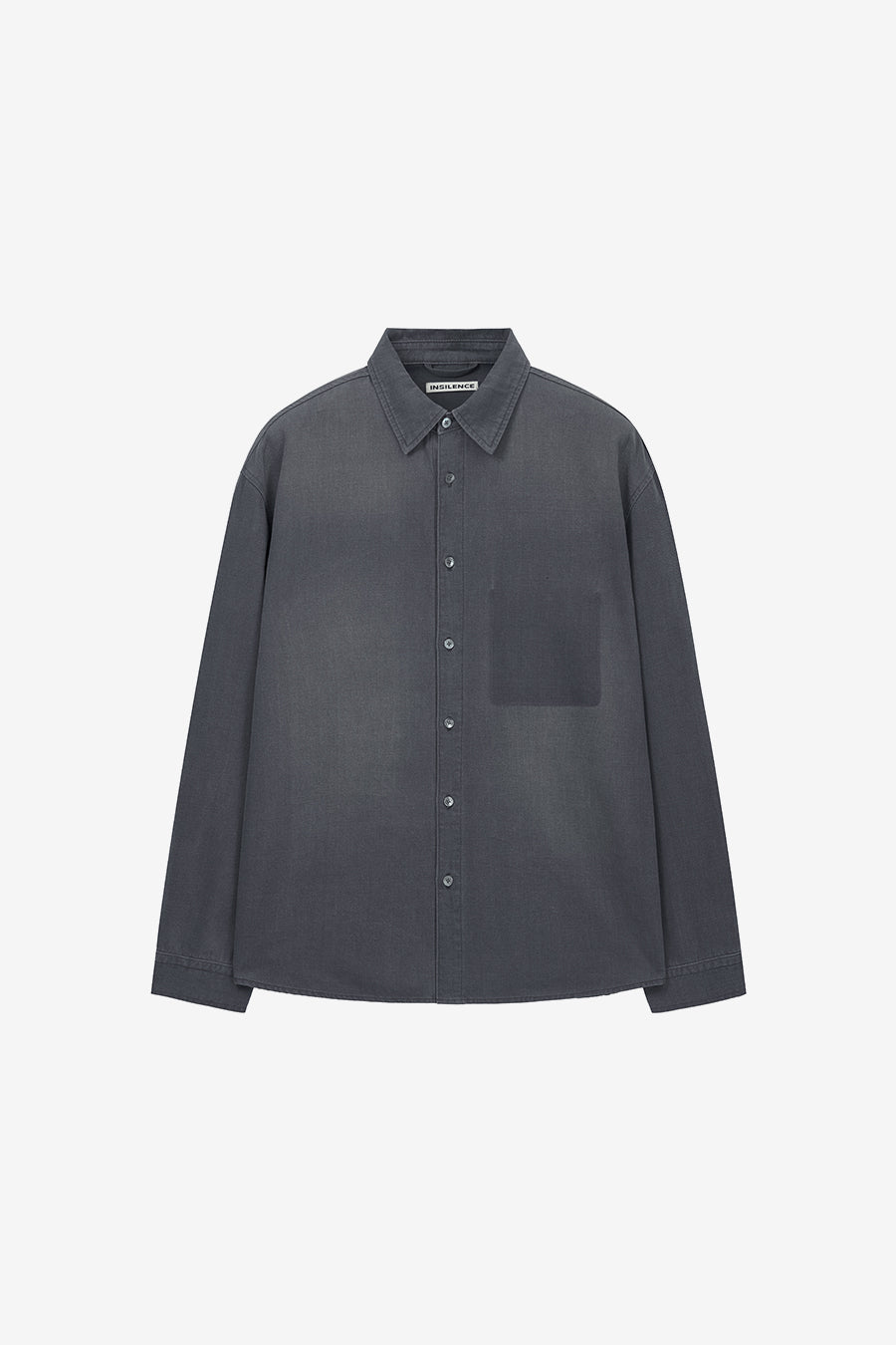 Insilence - Ghost Pocket Denim Shirt (Washed Grey) product image 5 | TRAB K-Fashion Australia