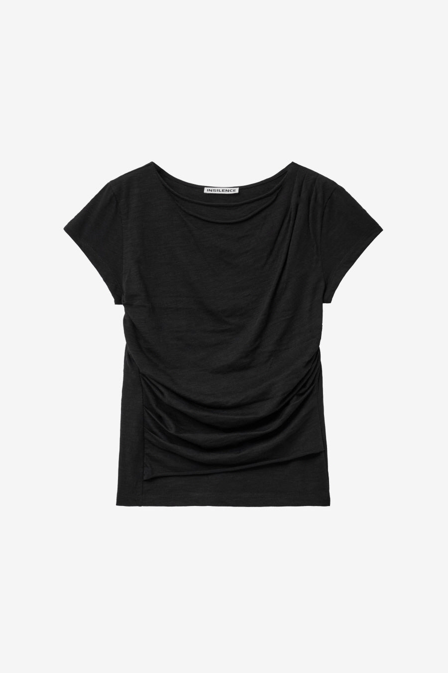 Insilence - Draping Boat Neck T-shirt (Black) product image 7 | TRAB K-Fashion Australia