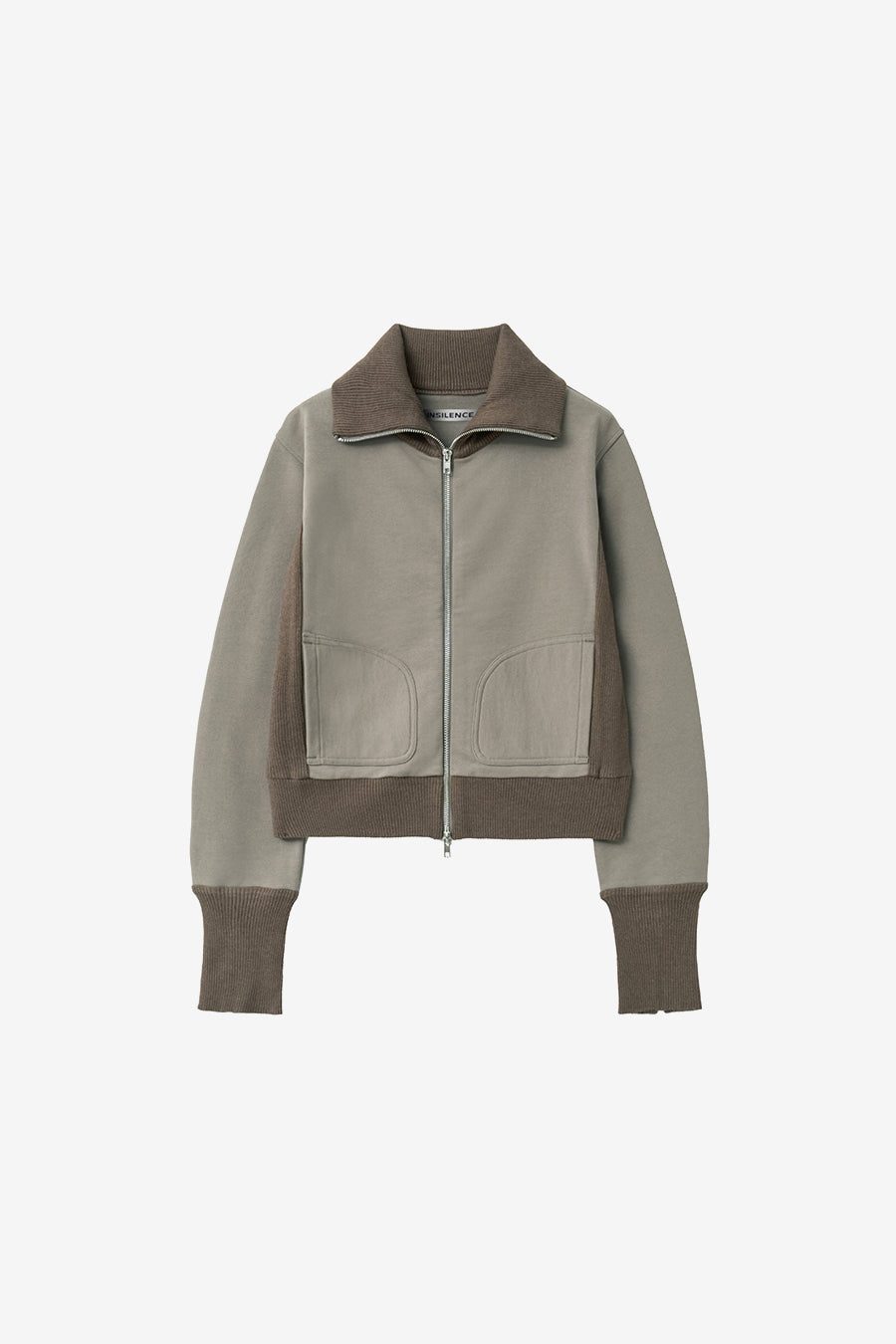 Insilence - Knit Combi Cotton Zip-Up (Beige) product image 7 | TRAB K-Fashion Australia