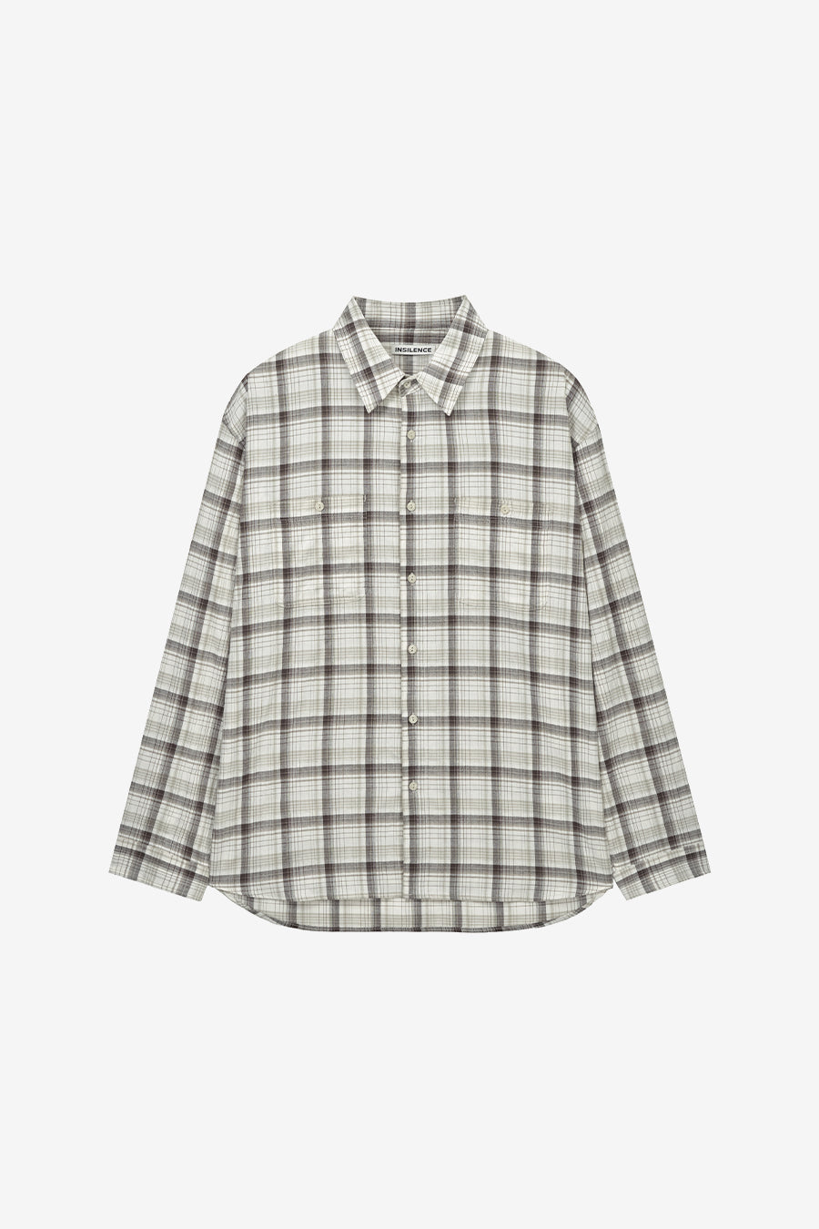 Insilence - Soft Crumple Check Shirt (Beige) product image 5 | TRAB K-Fashion Australia