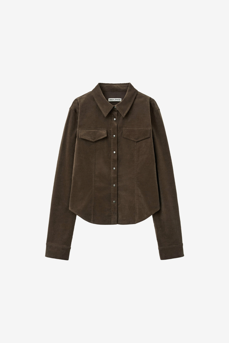 Insilence - Corduroy Snap Shirt (Brown) product image 7 | TRAB K-Fashion Australia