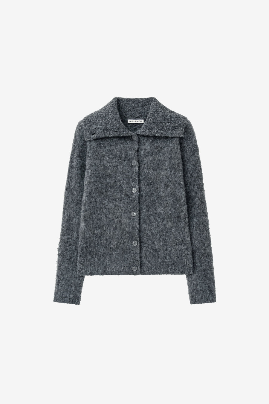 Insilence - Hairy Spread Collar Cardigan (Charcoal) product image 5 | TRAB K-Fashion Australia