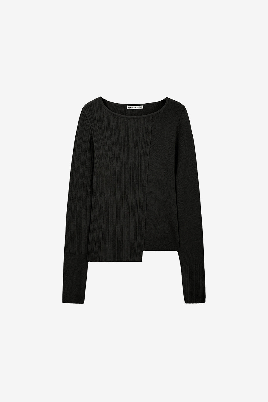 Insilence - Unbalance Mixed Knit (Black) product image 7 | TRAB K-Fashion Australia