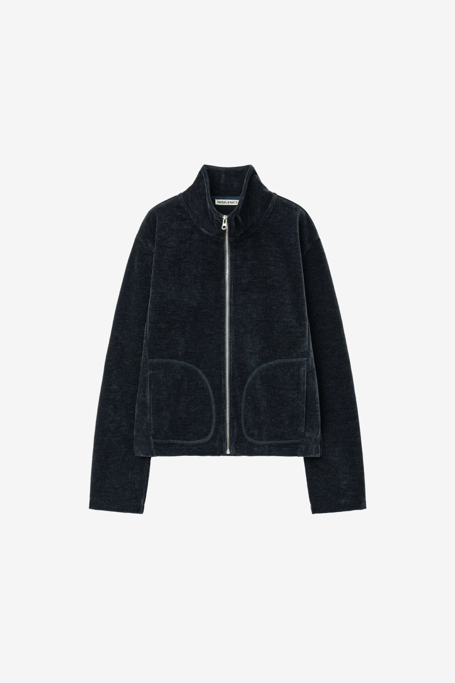 Insilence - Corduroy High-Neck Zip-Up (Ash Navy) product image 7 | TRAB K-Fashion Australia