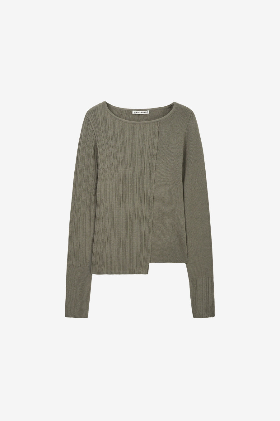 Insilence - Unbalanced Mixed Knit (Light Khaki) product image 7 | TRAB K-Fashion Australia