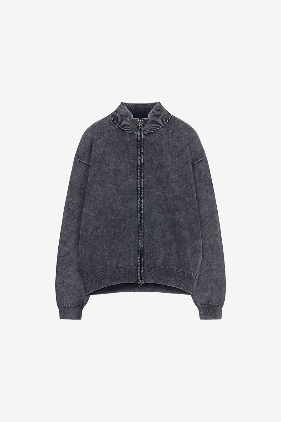 Insilence - Stone Washed Knit Zip-Up (Washed Grey) product image 7 | TRAB K-Fashion Australia