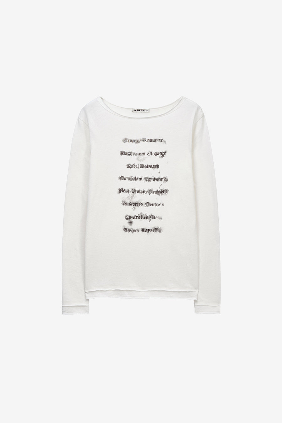 Insilence - Lettering Cotton Linen Long Sleeve (White) product image 7 | TRAB K-Fashion Australia