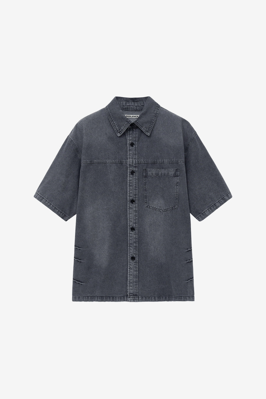 Insilence - Slash Washing Denim Shirt (Washed Grey) product image 7 | TRAB K-Fashion Australia