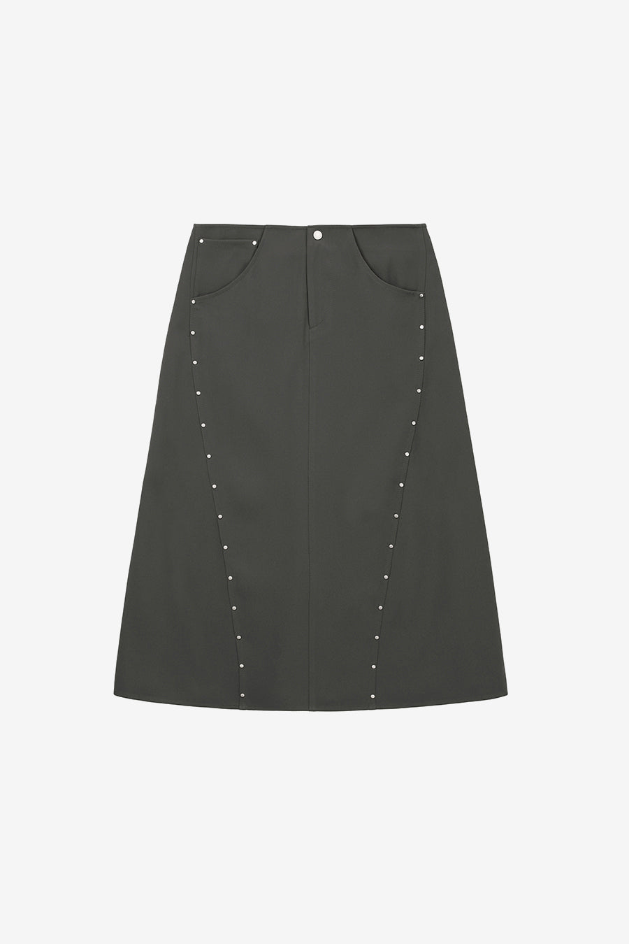 Insilence - Curved Stud Skirt (Charcoal) product image 9 | TRAB K-Fashion Australia