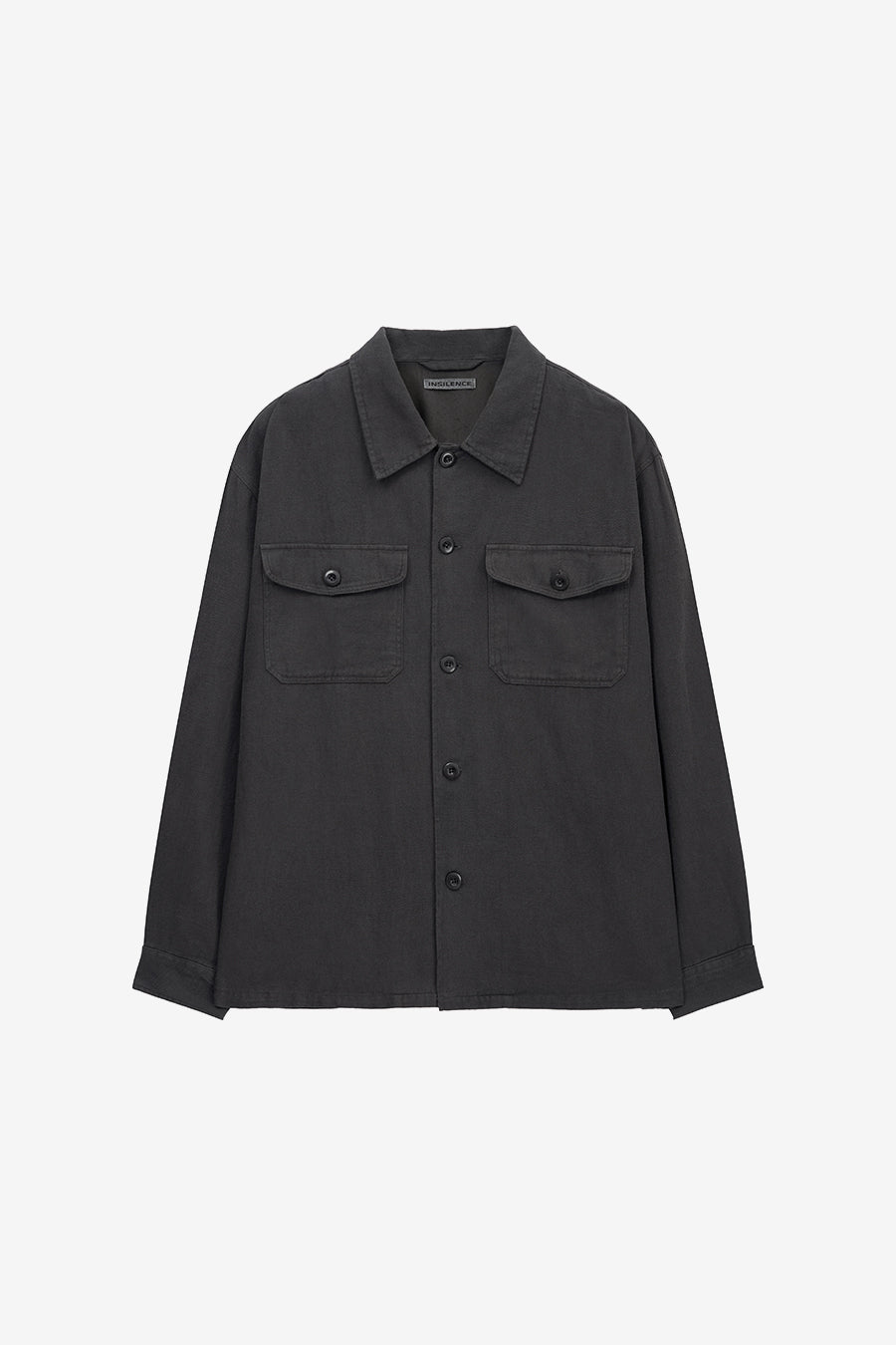 Insilence - Garment-dyed Fatigue Shirt (Grey Brown) product image 5 | TRAB K-Fashion Australia