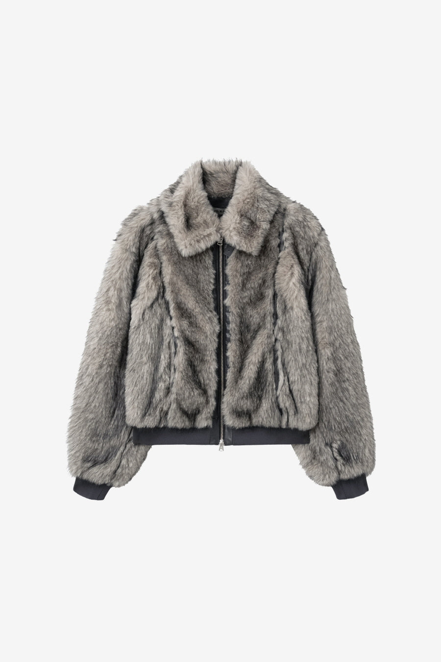 Insilence - Buckle Two-Tone Fur Jacket (Grey Brown) product image 7 | TRAB K-Fashion Australia