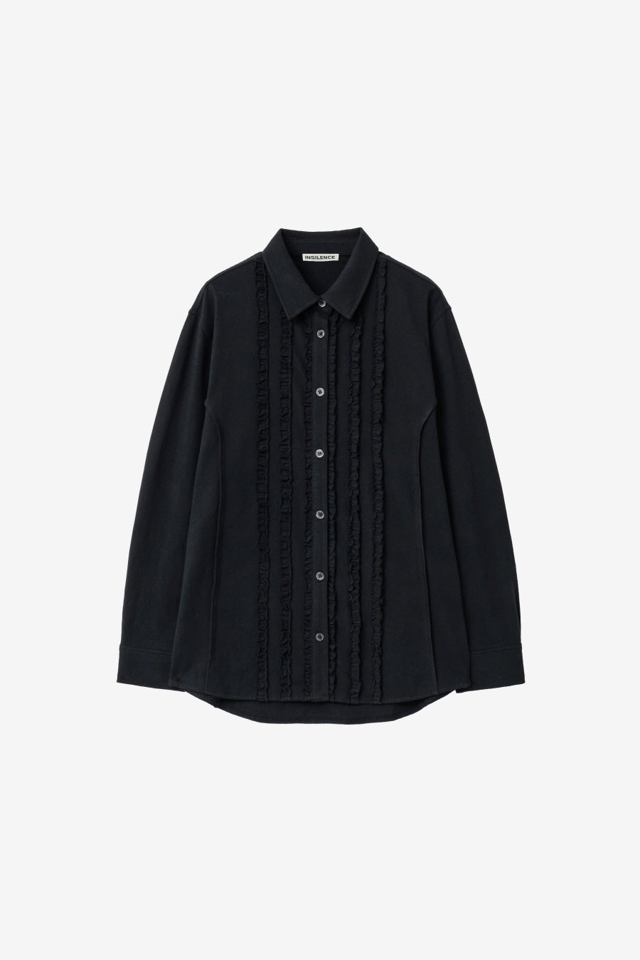 Insilence - Ruffle Jersey Shirt (Black) product image 7 | TRAB K-Fashion Australia