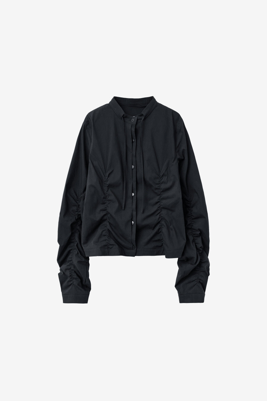 Insilence - Shirring Nylon Cotton Shacket (Black) product image 7 | TRAB K-Fashion Australia
