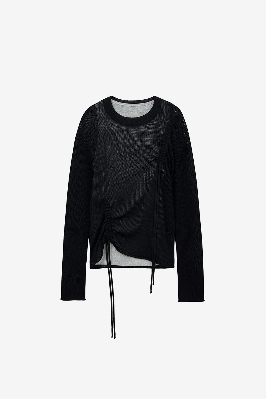 Insilence - Loose Fit Layered Knit (Black) product image 9 | TRAB K-Fashion Australia