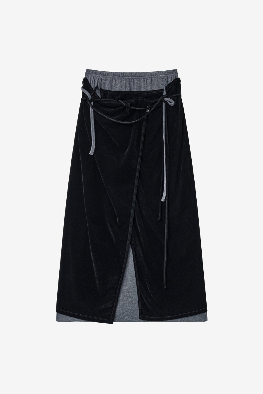 Insilence - Layered Velour Wrap Skirt (Black) product image 7 | TRAB K-Fashion Australia