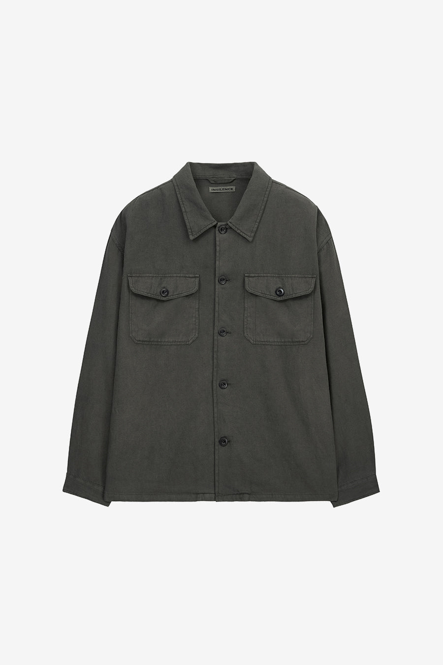 Insilence - Garment-dyed Fatigue Shirt (Olive Drab) product image 5 | TRAB K-Fashion Australia