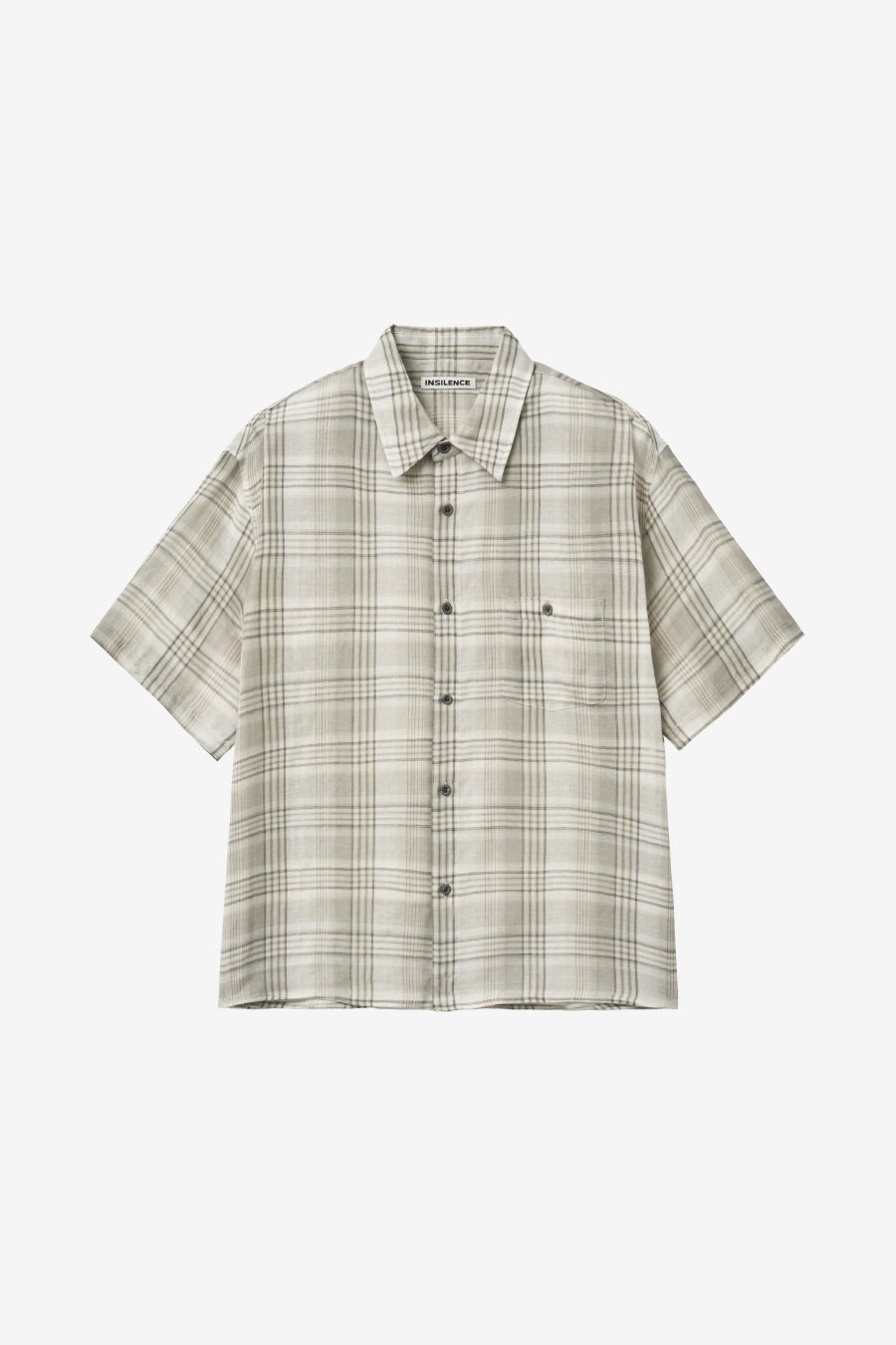 Insilence - Double Cloth Check Shirt (Mint Beige) product image 7 | TRAB K-Fashion Australia