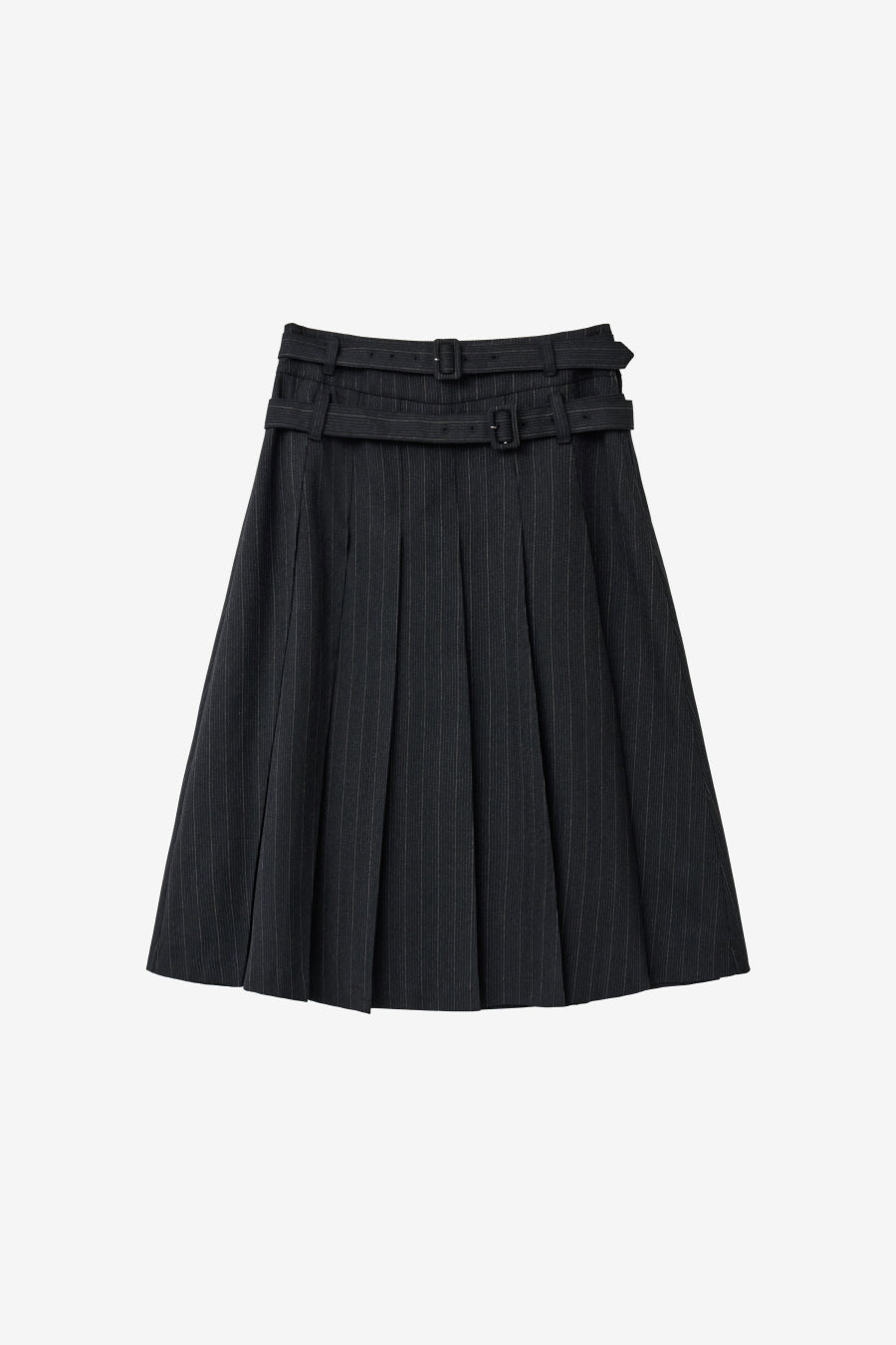 Insilence - Double-Belted Pleated Skirt (Stripe) product image 7 | TRAB K-Fashion Australia