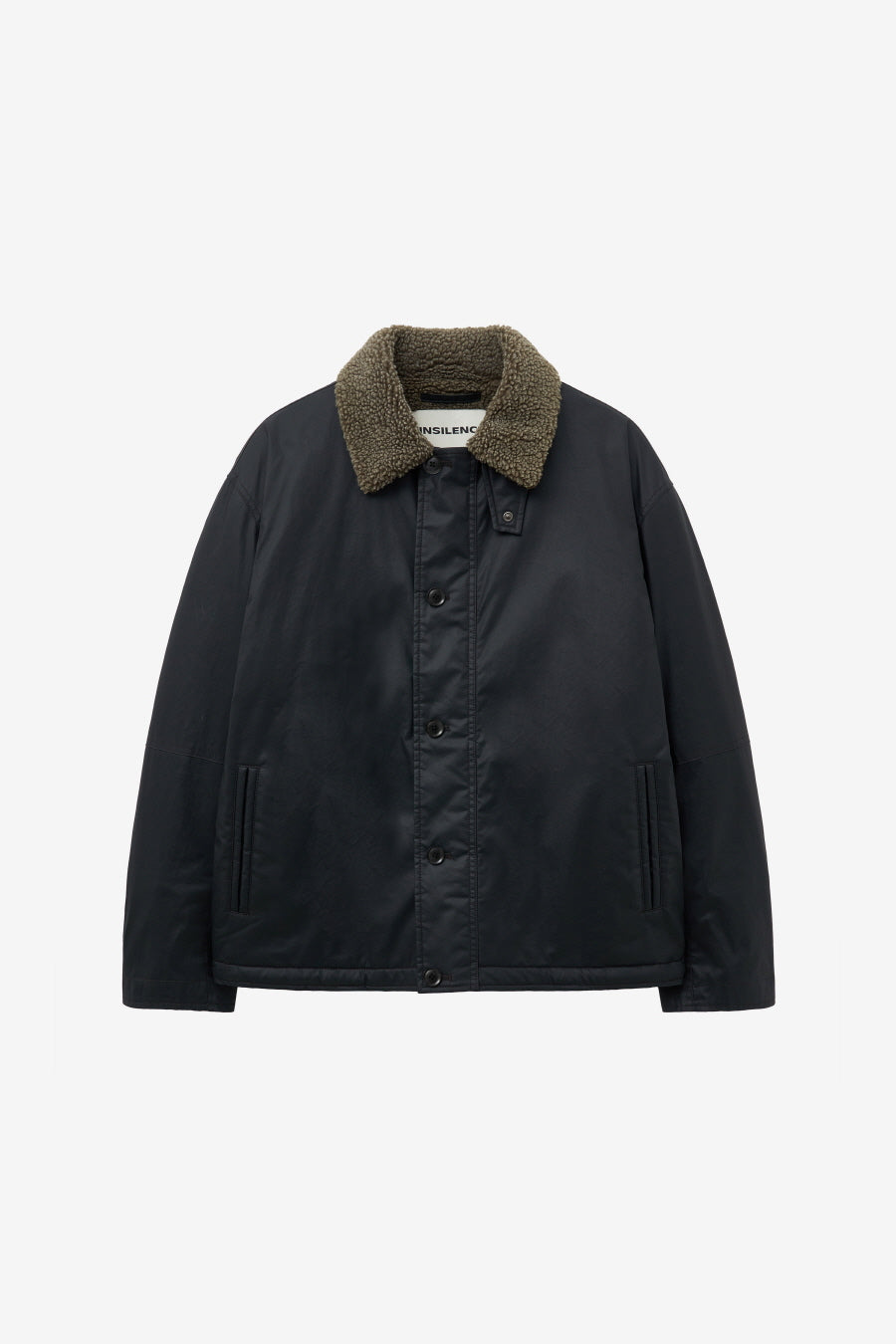 Insilence - Waxed Cotton Shearling Deck Jacket (Black) product image 7 | TRAB K-Fashion Australia