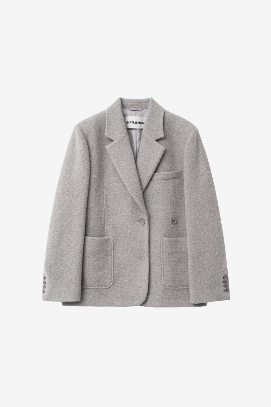 Insilence - Boucle Two-Way Jacket (Grey Beige) product image 7 | TRAB K-Fashion Australia
