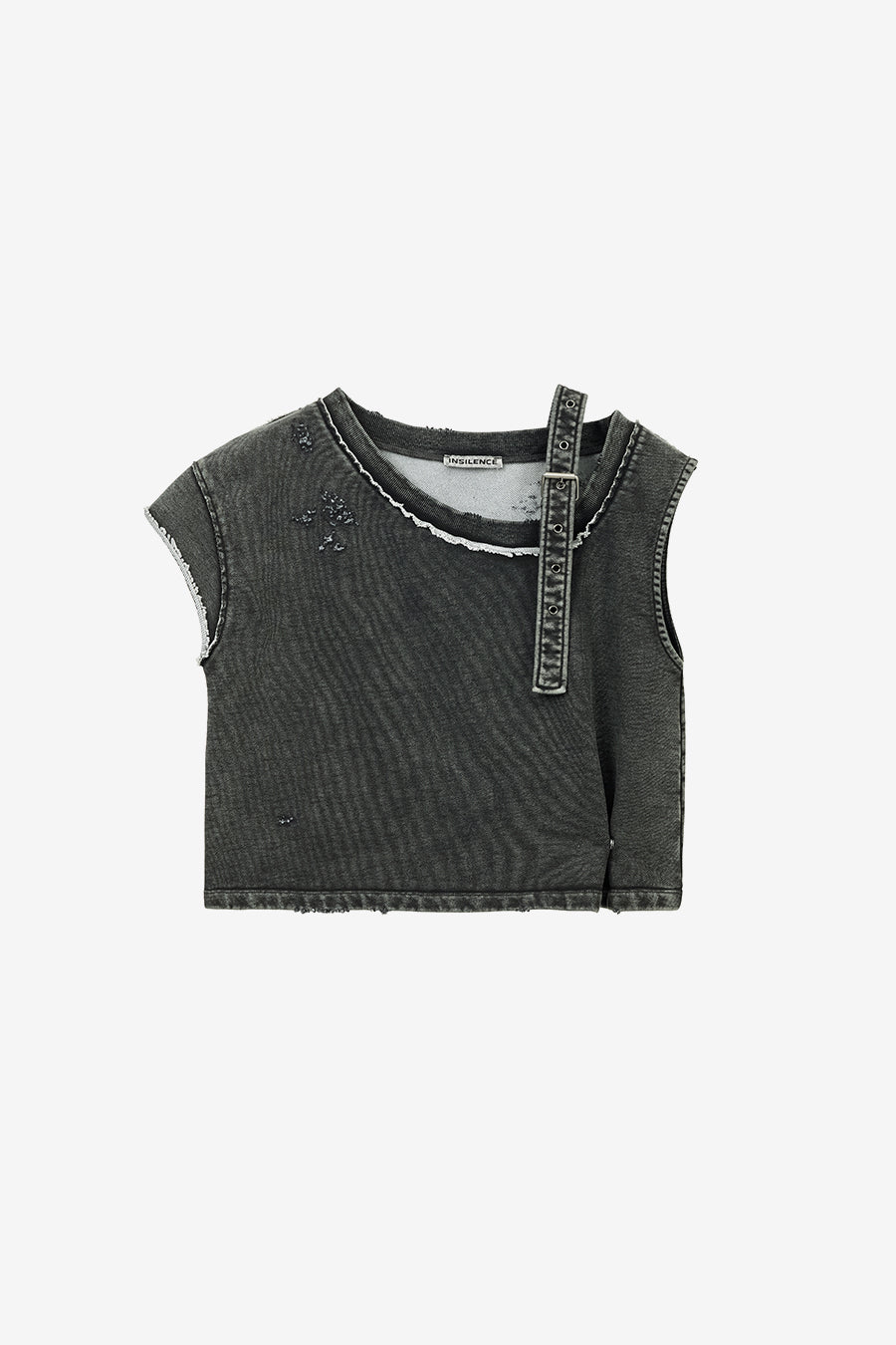 Insilence - Unbalanced Layered Top (Charcoal) product image 7 | TRAB K-Fashion Australia