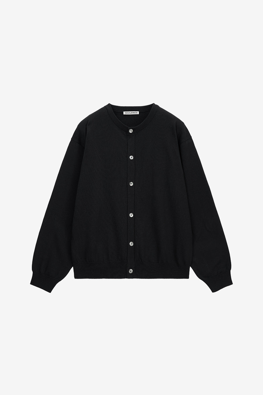 Insilence - Wool Blend Round Neck Cardigan (Black) product image 7 | TRAB K-Fashion Australia