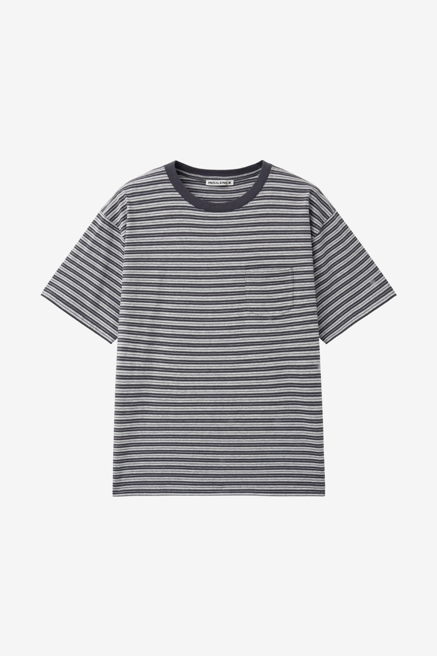 Insilence - Striped Pocket T-shirt (Melange Grey) product image 7 | TRAB K-Fashion Australia