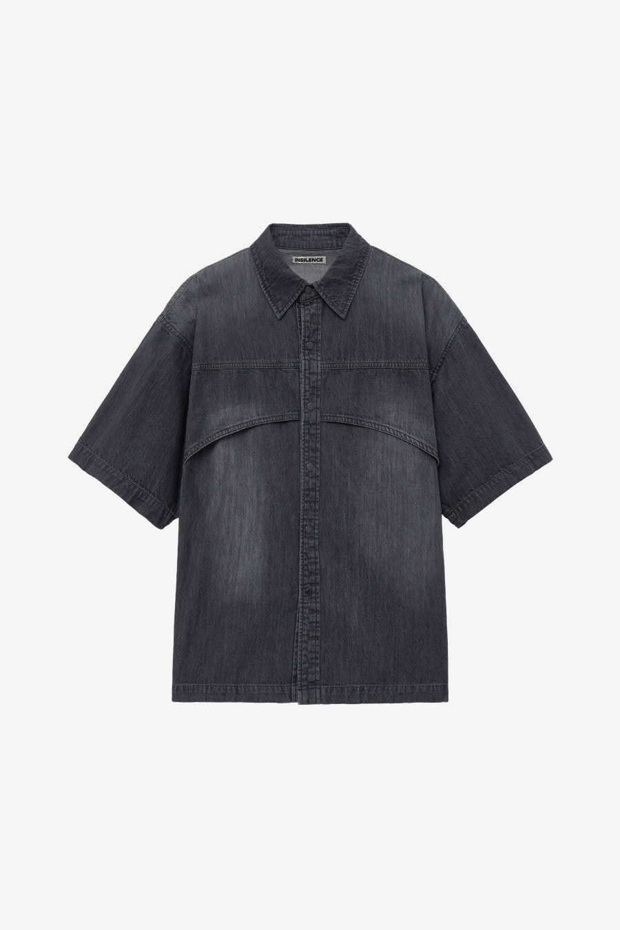 Insilence - Flash Half Denim Shirt (Washed Black) product image 5 | TRAB K-Fashion Australia