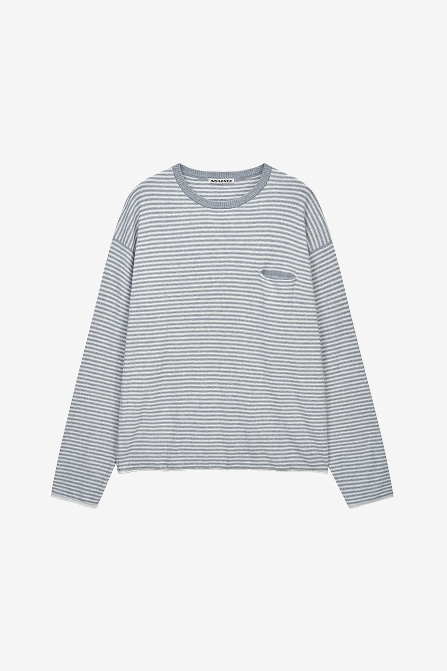Insilence - Cotton Cashmere Striped Pullover (Grey) product image 7 | TRAB K-Fashion Australia