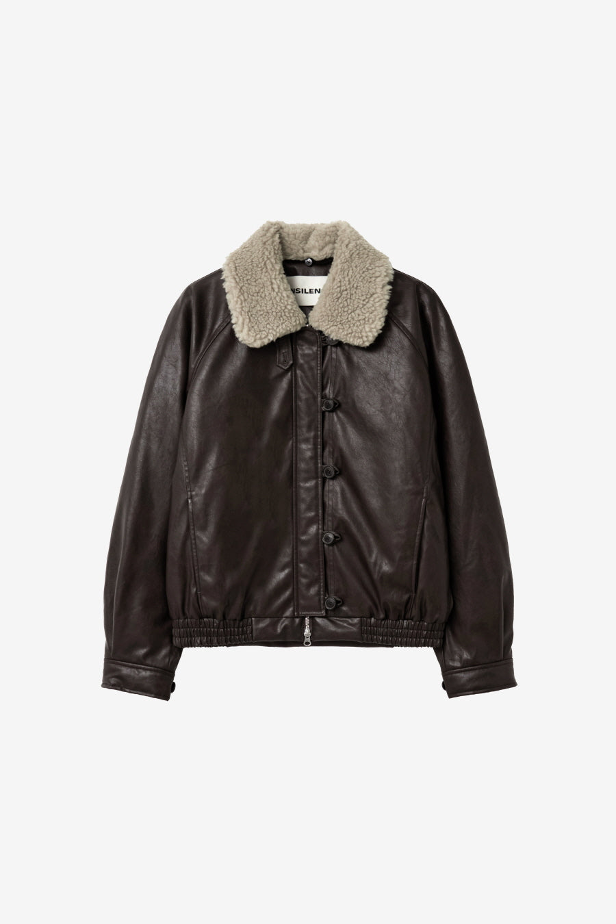Insilence - Aviator Faux Leather Jacket (Brown) product image 7 | TRAB K-Fashion Australia