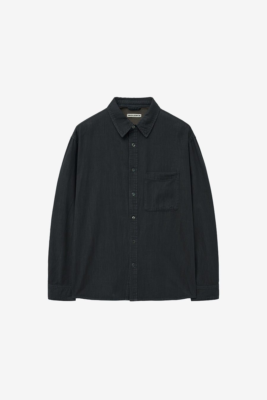 Insilence - Vintage Washed Denim Shirt (Mud Grey) product image 7 | TRAB K-Fashion Australia