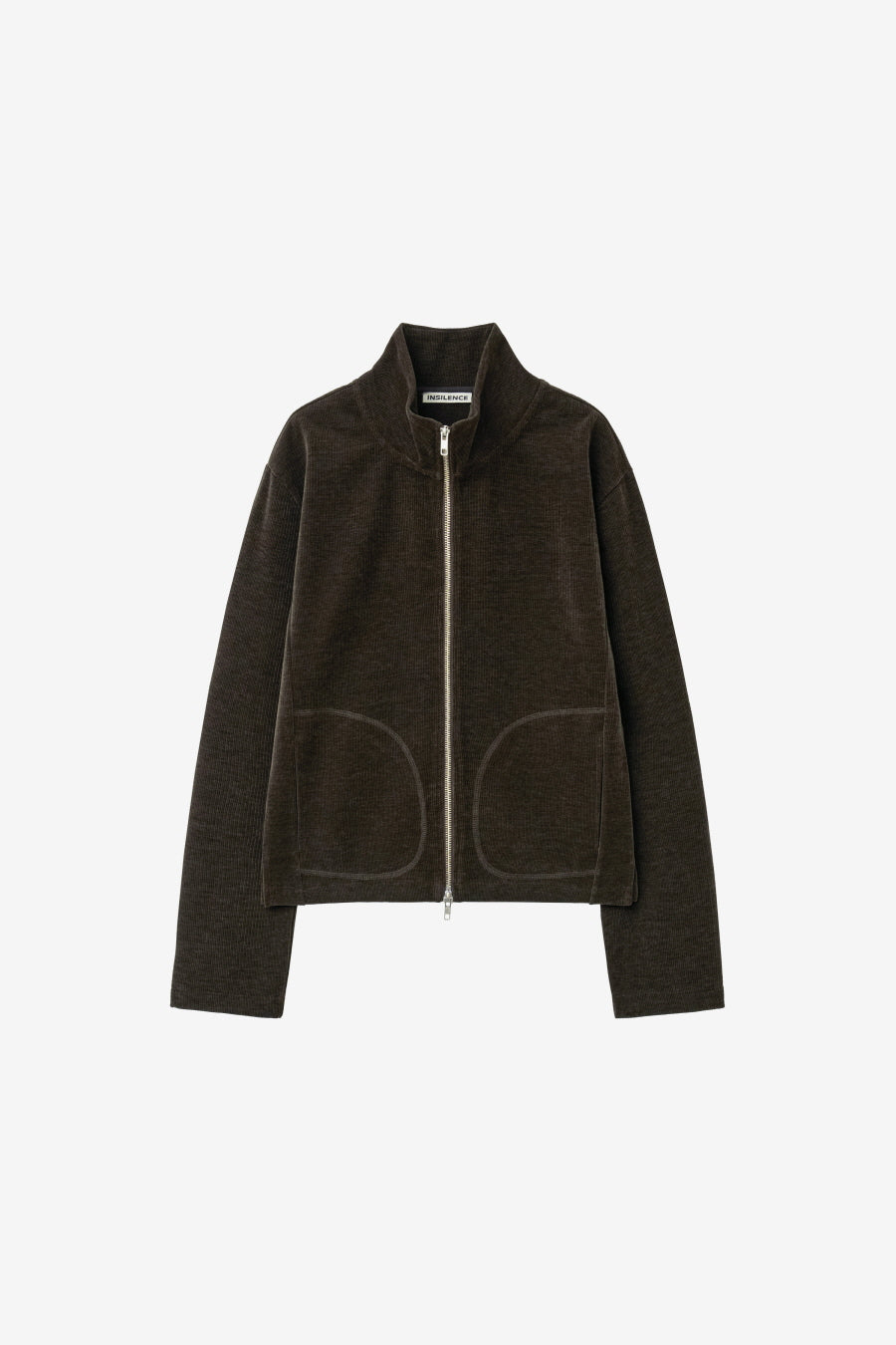 Insilence - Corduroy High-Neck Zip-Up (Brown) product image 7 | TRAB K-Fashion Australia