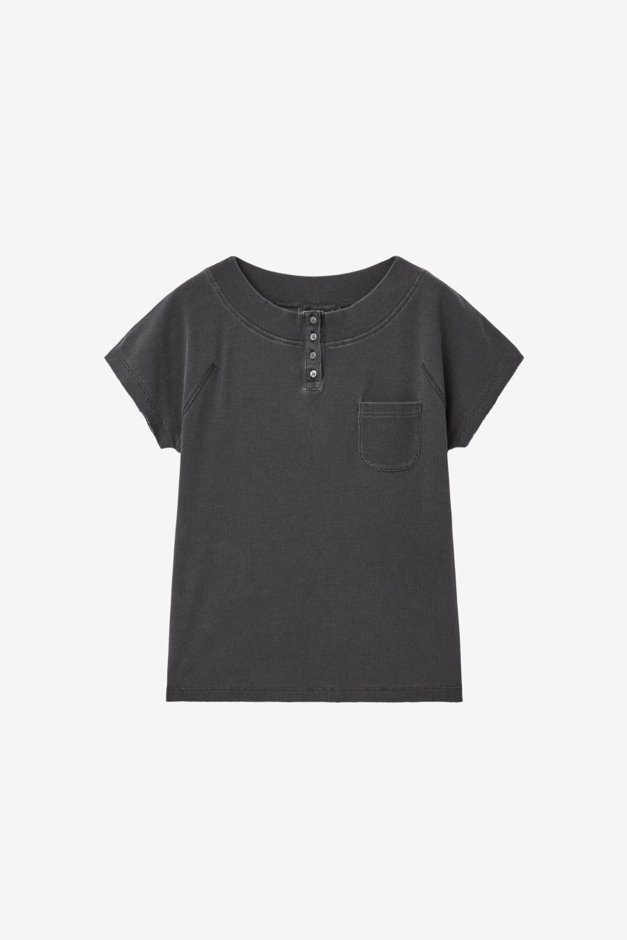 Insilence - Summer Henley Neck T-shirt (Charcoal) product image 7 | TRAB K-Fashion Australia