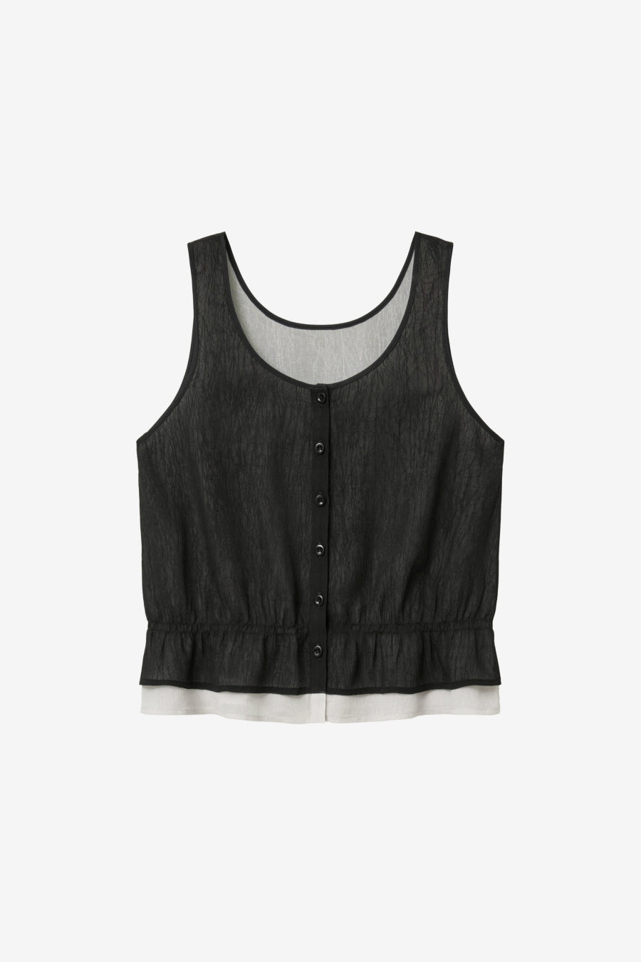 Insilence - Double Layer Sleeveless Top (Black) product image 7 | TRAB K-Fashion Australia