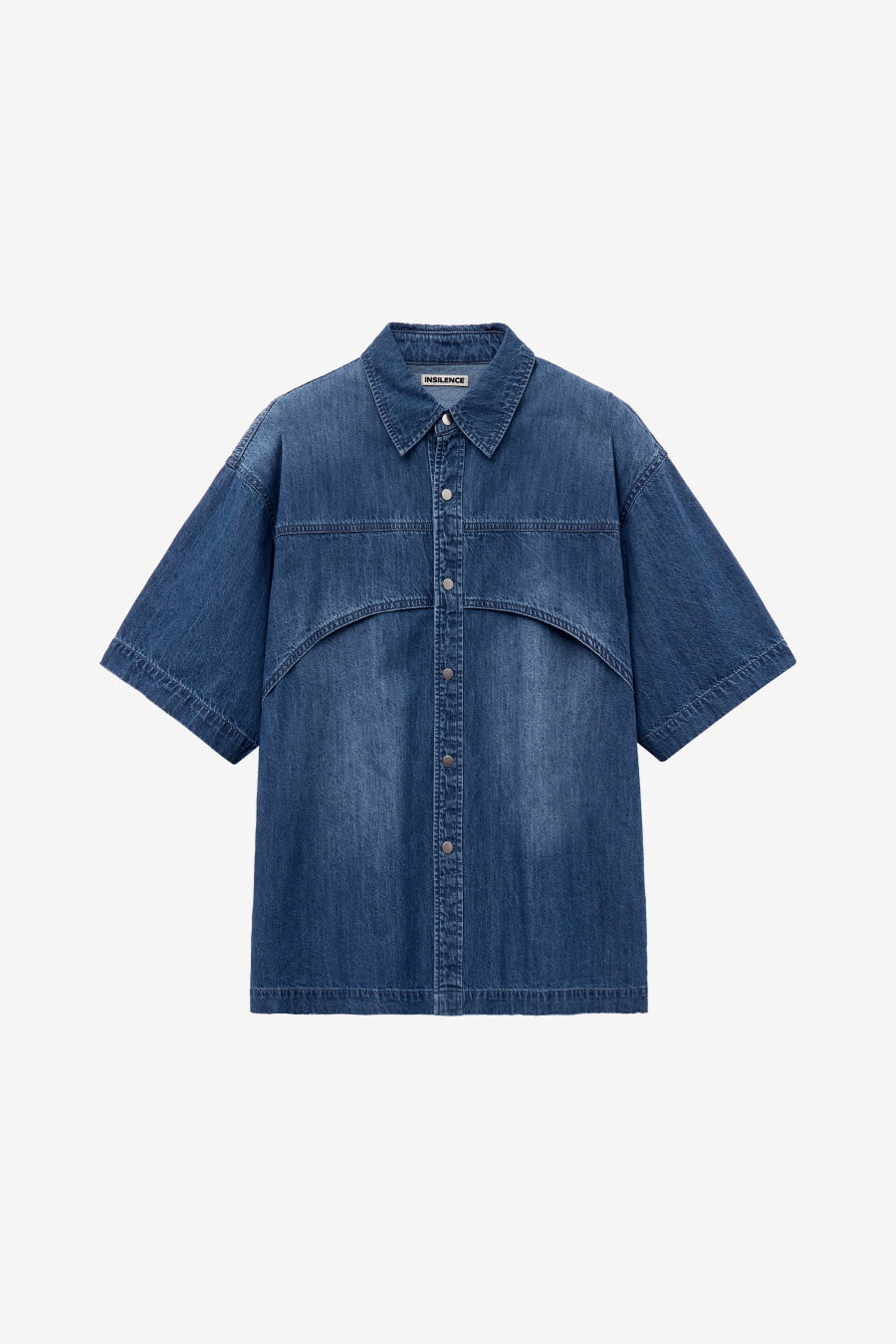 Insilence - Flash Half Denim Shirt (Washed Blue) product image 7 | TRAB K-Fashion Australia