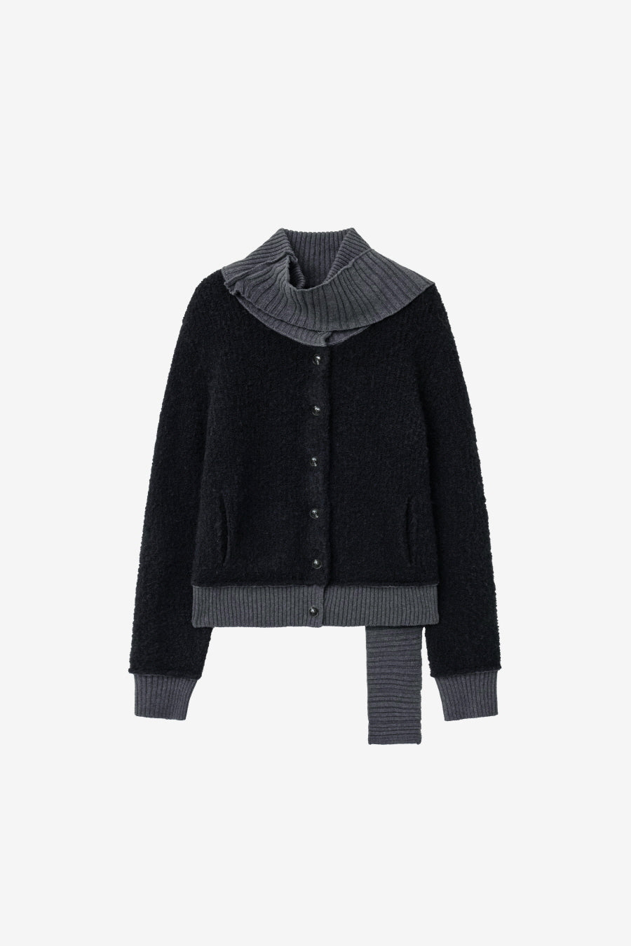 Insilence - Detachable Muffler Cardigan (Black) product image 7 | TRAB K-Fashion Australia
