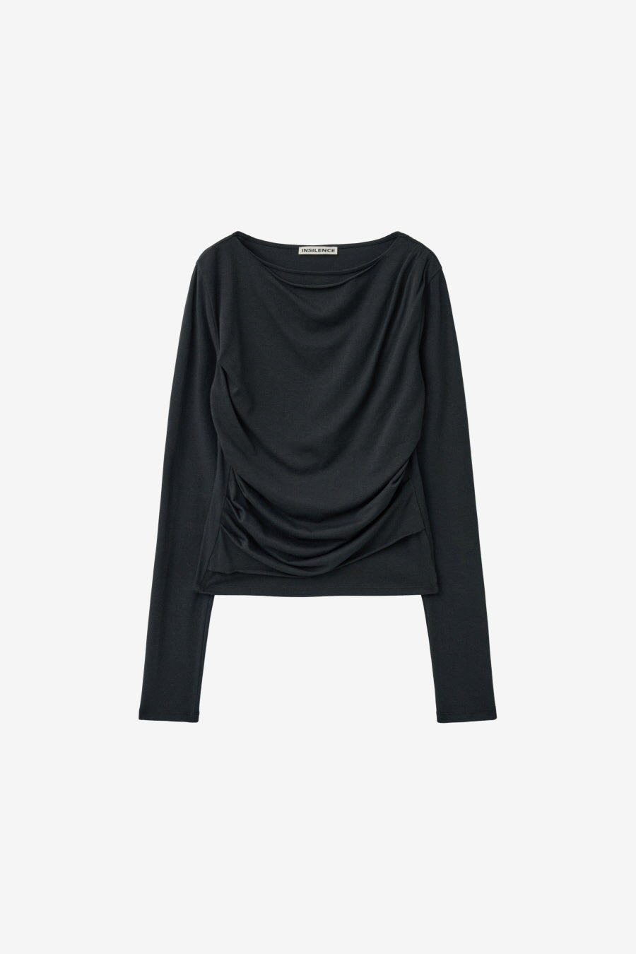 Insilence - Draping Boat Neck Long Sleeve (Black) product image 7 | TRAB K-Fashion Australia