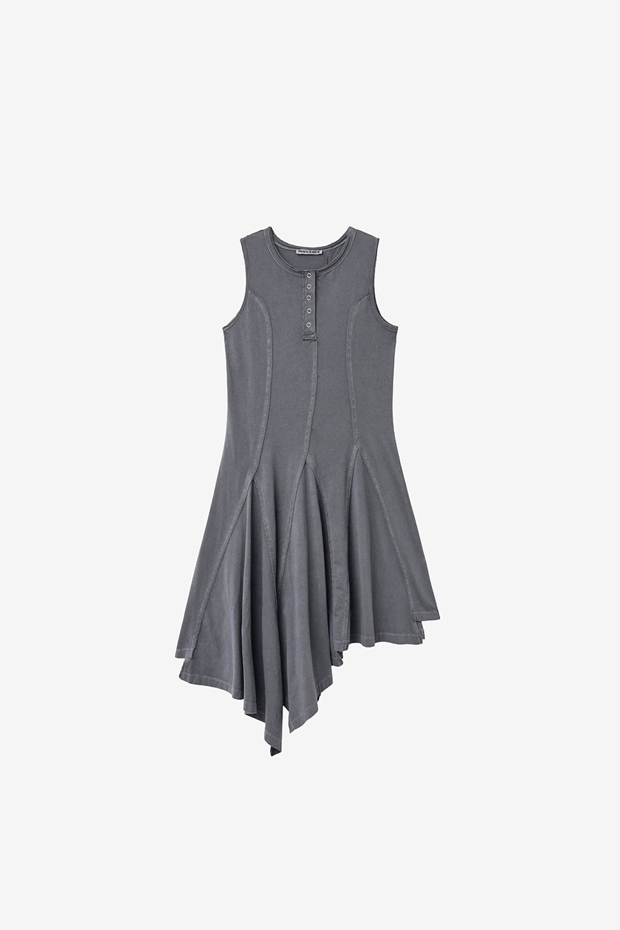 Insilence - Cotton Dyed Henley Neck Dress (Washed Charcoal) product image 7 | TRAB K-Fashion Australia